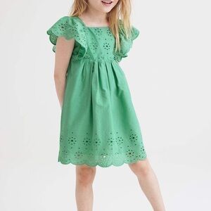 H&M Eyelet Flutter Sleeve Dress Size 4T